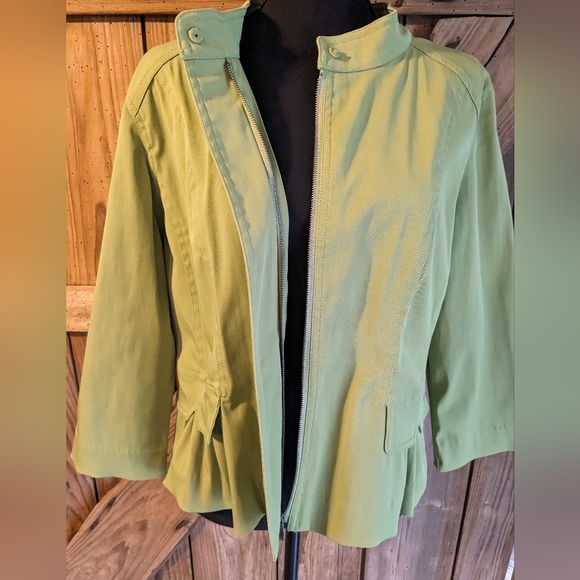 Ruby Rd Women's Jacket Green Blazer long sleeves pleats size 12 V-1 - Picture 4 of 10